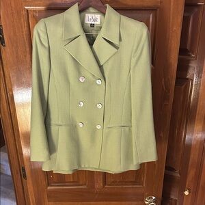 Le Suit Women's Sage Double-Breasted Blazer and Skirt